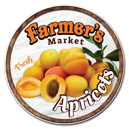 Signmission Farmers Market Apricots Circle Vinyl Laminated Decal, D-24-CIR-Apricots D-24-CIR-Apricots